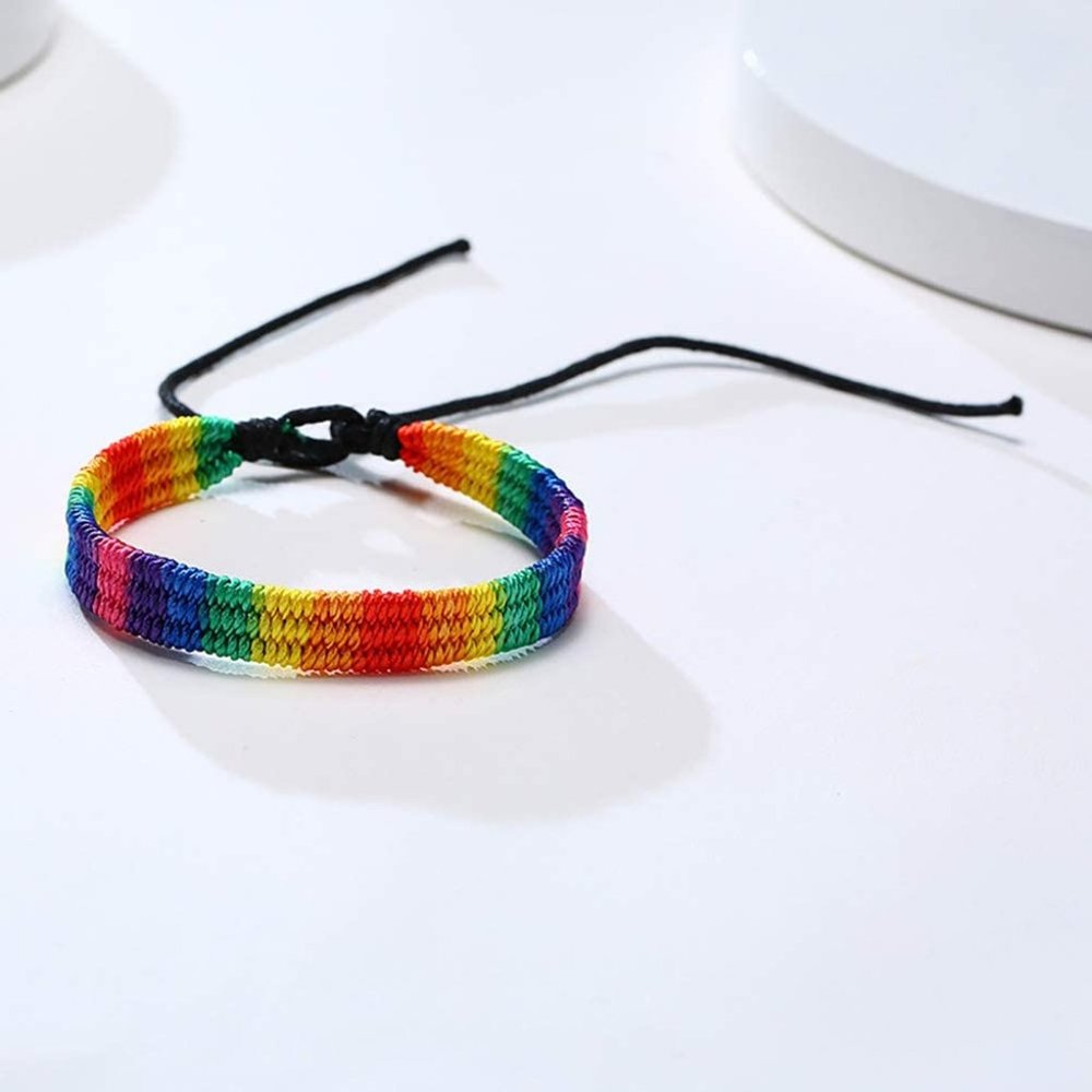 🆕Rainbow Braided Bracelet LGBT Pride Wrap Bracelet